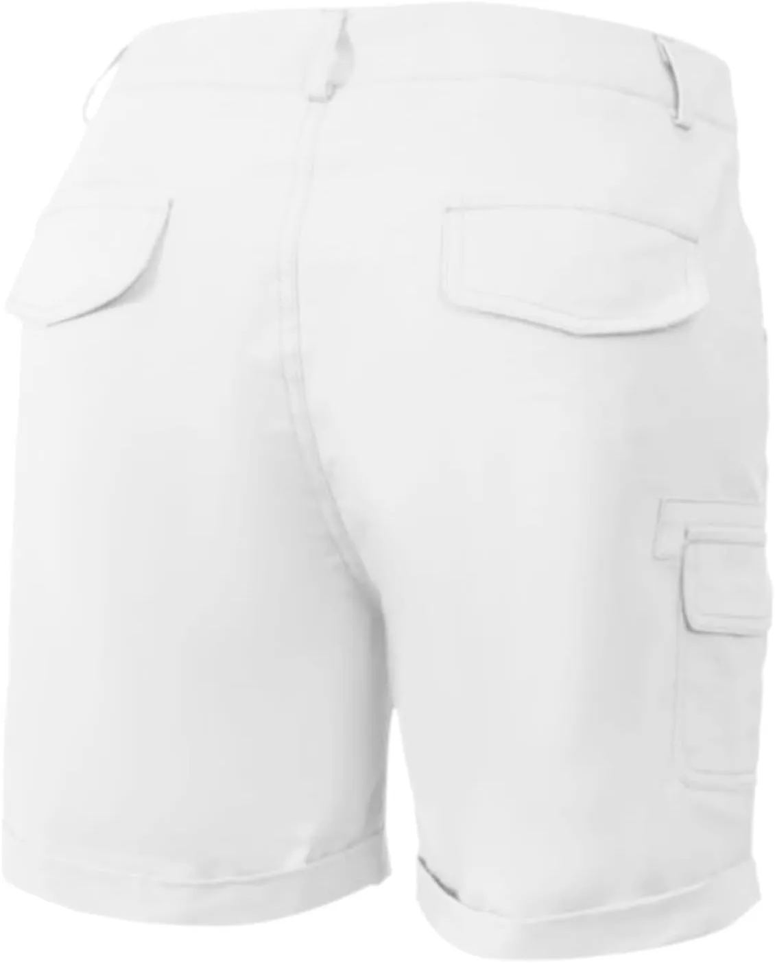 Women's Cargo Shorts Summer High Waisted Cuffed Front Seam Military Shorts Dressy Casual Hiking Short with Pockets