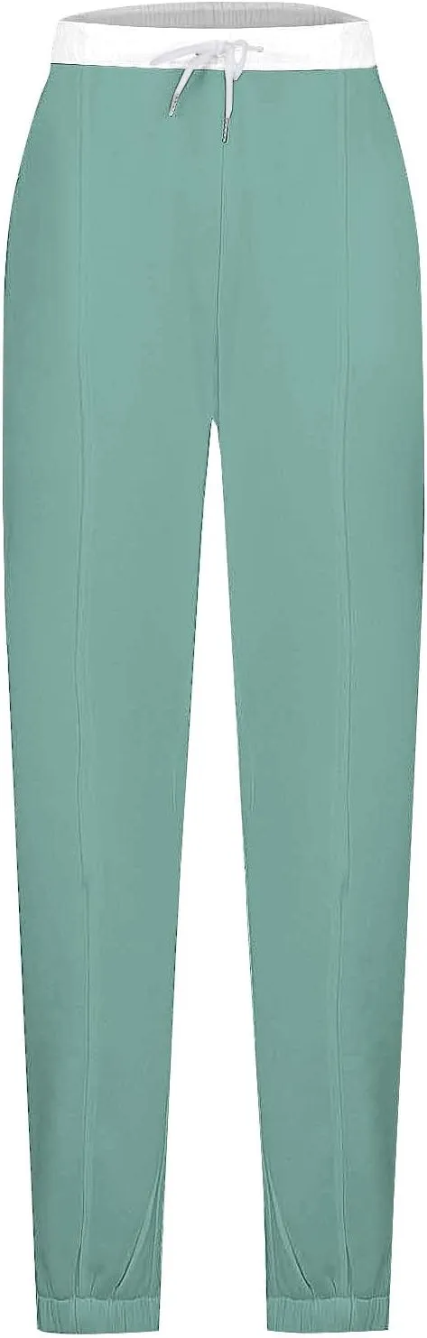 Women's Color Block Sweatpants Drawstring Cinch Bottom Joggers Lounge Fall Fashion Track Running Pants with Pockets