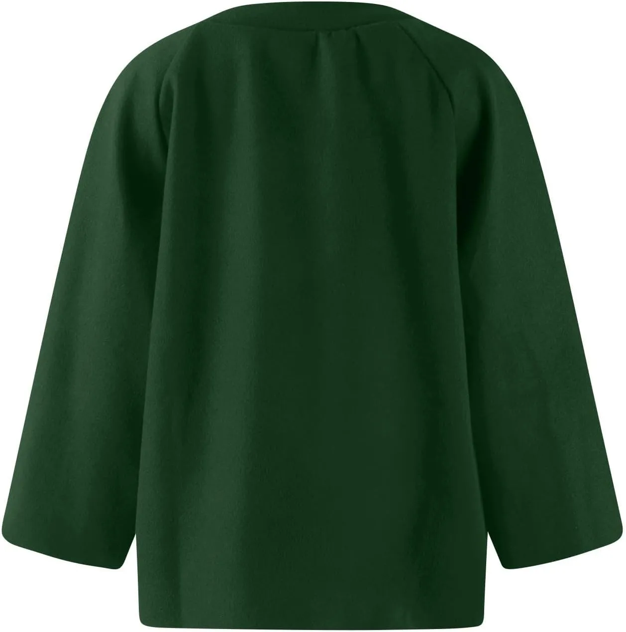Women's Cropped Jackets Wool Blend Pea Coat Open Front Long Sleeve Fleece Cardigan Elegant Shawl Cape Cloak