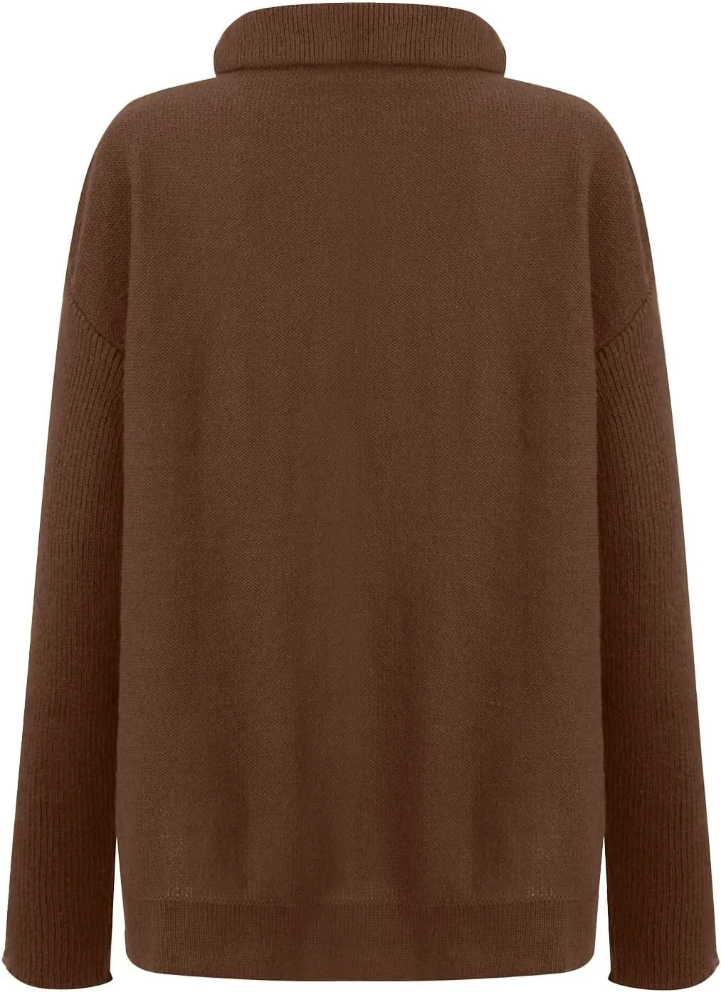 Women's Fall Winter Trendy Loose Turtleneck Long Sleeve Solid Knit Sweater