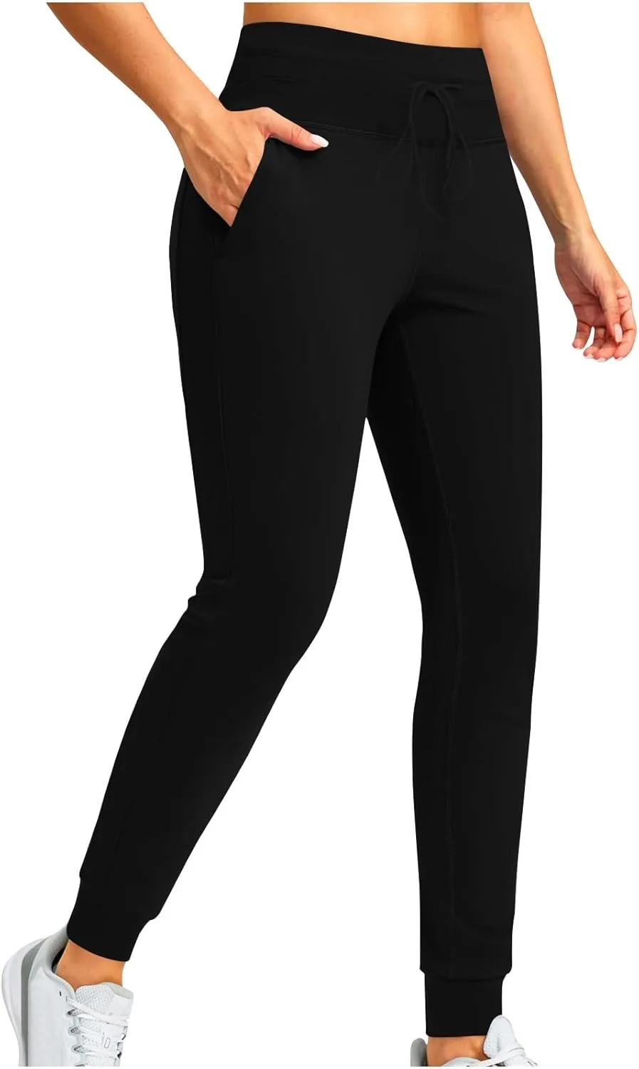 Women's Fleece Lined Jogger Pants High Waisted Athleisure Yoga Leggings Thermal Lounge Sweatpants Travel Hiking Pants