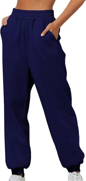 Womens Fleece Lined Sweatpants Women Printed Casual Pants Sports Closed Waist Elastic Waist Casual Loose Sweatpants