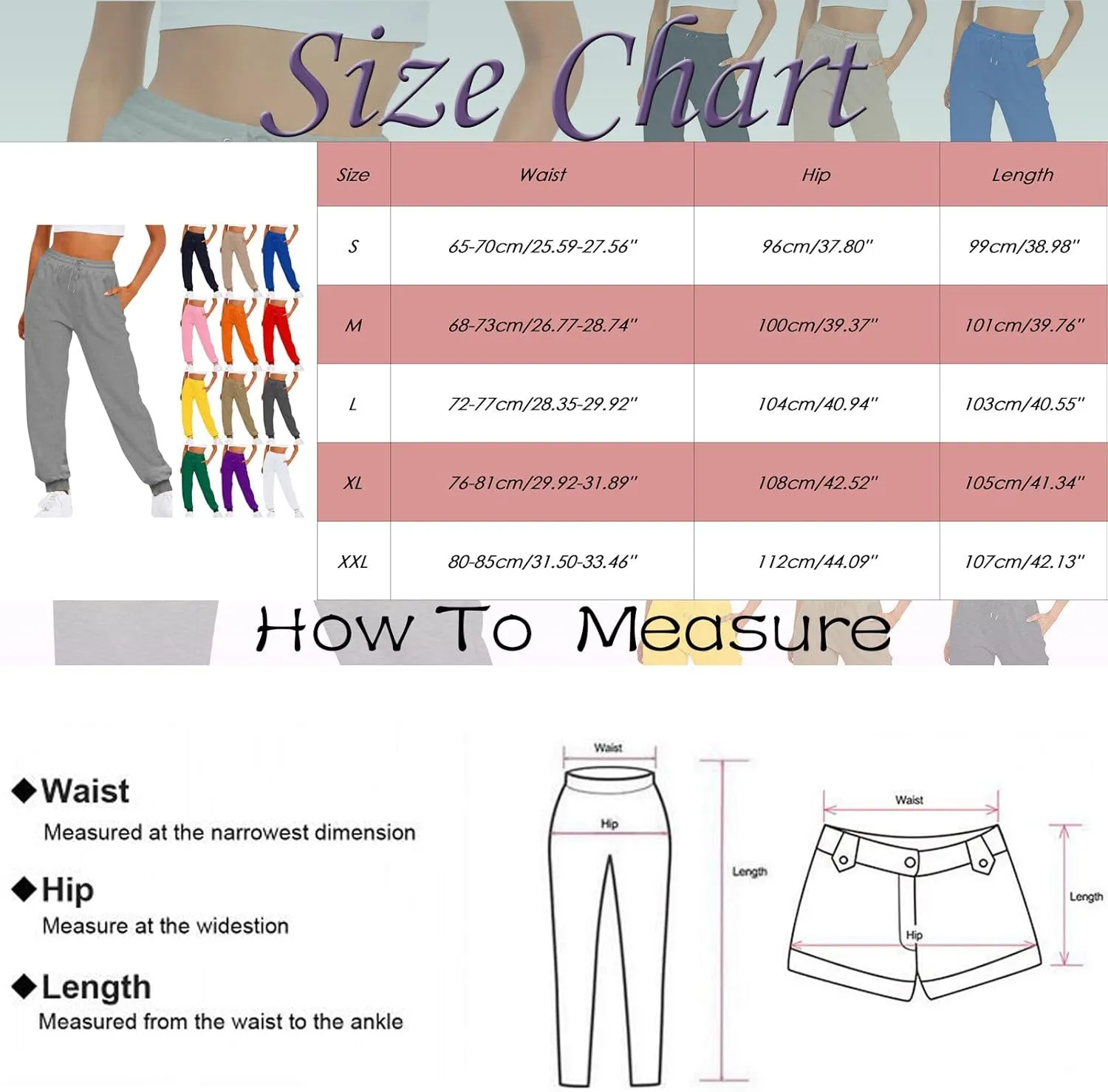 Women's High Waisted Sweatpants Baggy Fleece Lined Lounge Cargo Pants Comfy Wide Leg Drawstring Joggers Trousers Pockets