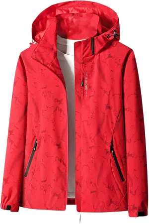 Womens Hooded Solid Rain Jackets Winter Waterproof Hiking Travel Jacket Coats 2024 Outdoor Shell Raincoat With Pocket