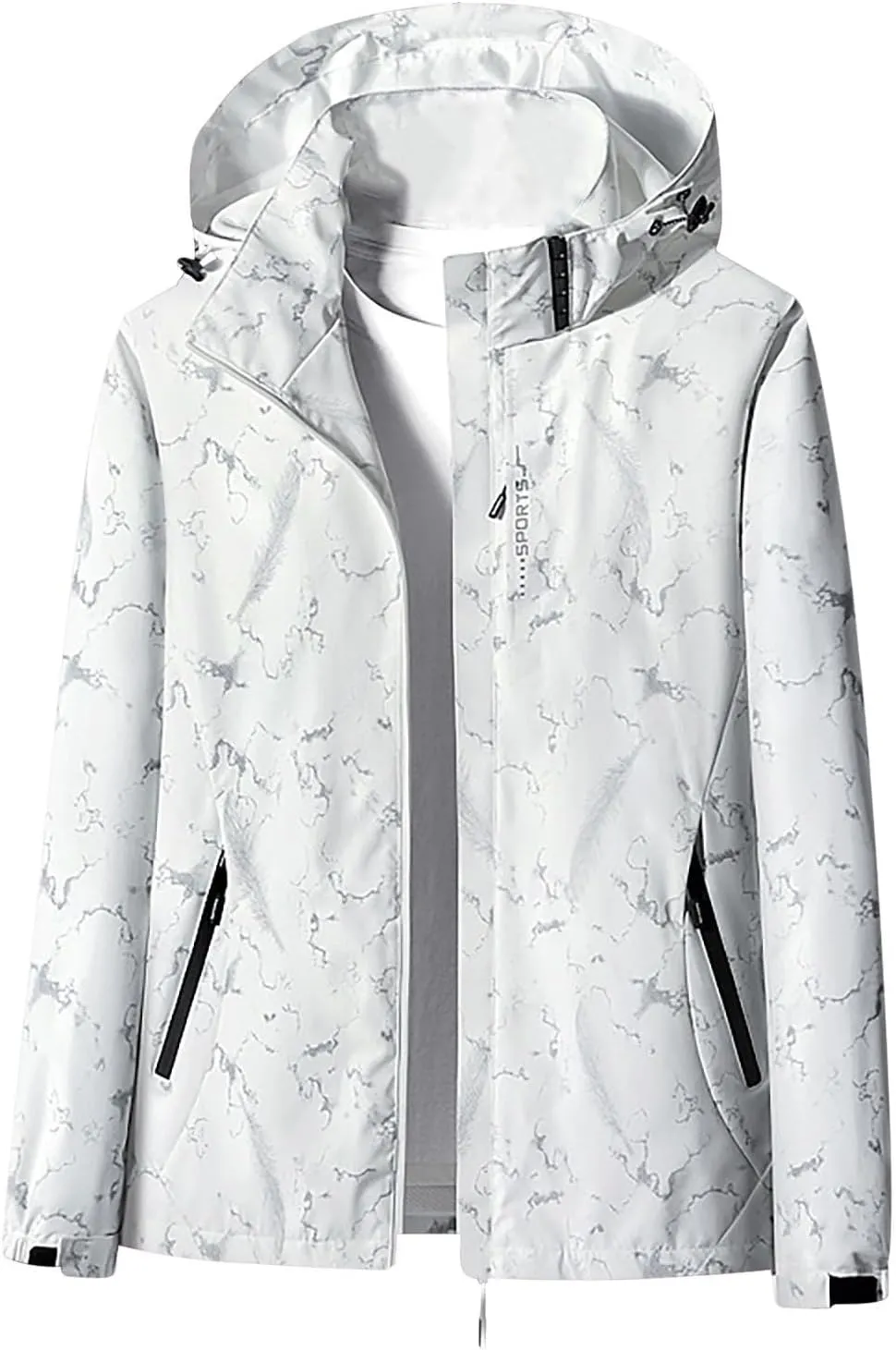 Womens Hooded Solid Rain Jackets Winter Waterproof Hiking Travel Jacket Coats 2024 Outdoor Shell Raincoat With Pocket