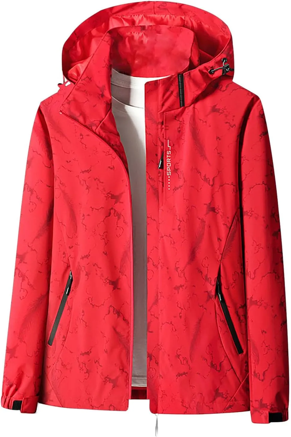 Womens Hooded Solid Rain Jackets Winter Waterproof Hiking Travel Jacket Coats 2024 Outdoor Shell Raincoat With Pocket