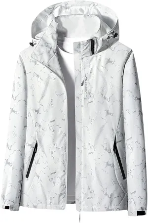 Womens Hooded Solid Rain Jackets Winter Waterproof Hiking Travel Jacket Coats 2024 Outdoor Shell Raincoat With Pocket