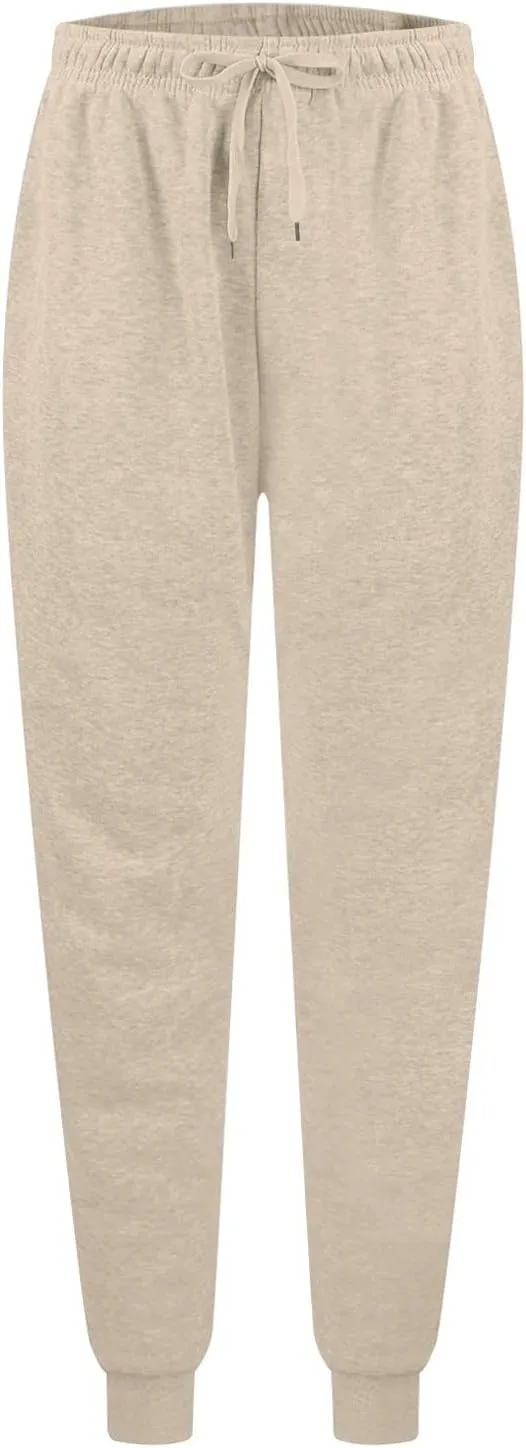 Womens Joggers with Pockets Baggy High Waisted Fleece Lined Jogger Sweatpants Casual Sport Cinch Bottom Sweatpants