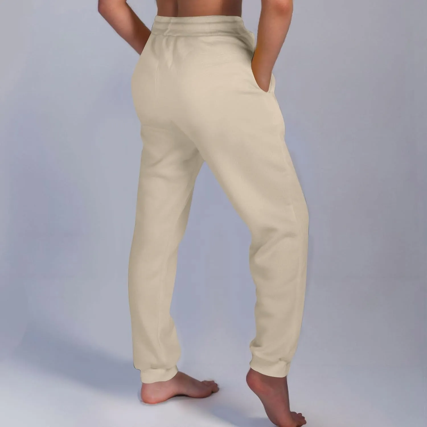 Womens Joggers with Pockets Baggy High Waisted Fleece Lined Jogger Sweatpants Casual Sport Cinch Bottom Sweatpants