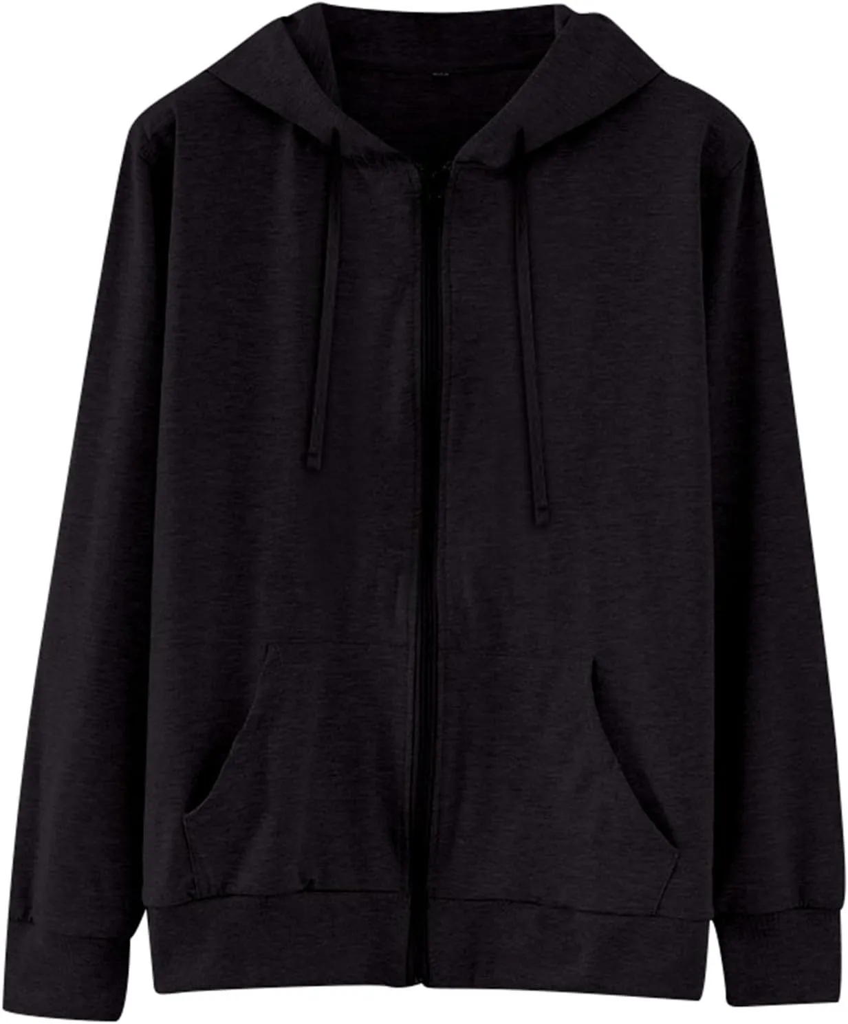 Womens Lightweight Hooded Cardigans Full Zip Drawstring Hoodies with Pockets Fall Casual Loose Hooded Coat
