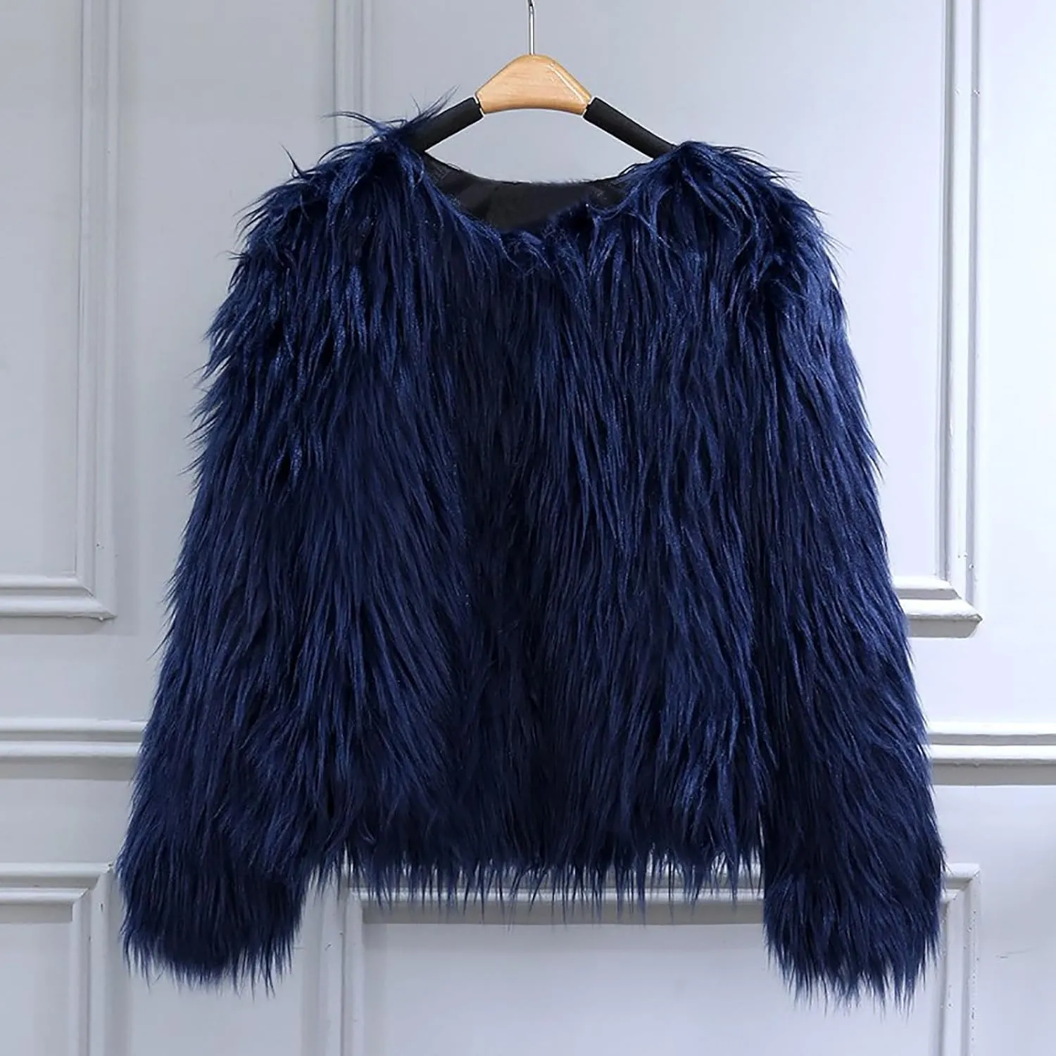 Womens Open Front Faux Fur Cardigan Winter Fashion Oversize Thermal Jackets Casual Long Sleeve Chunky Fuzzy Outwears