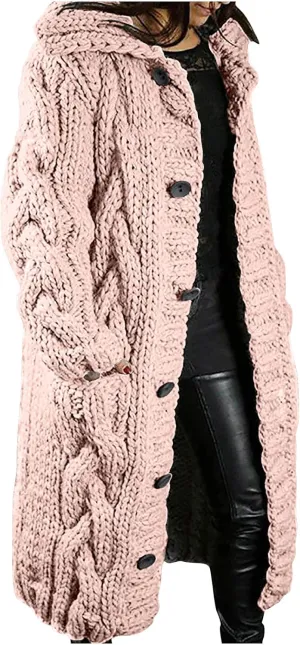 Womens Plus Size Cable Knit Sweaters Cardigans Fall Open Front Cardigan Sweaters Outerwear Chunky Cardigan Long Coat