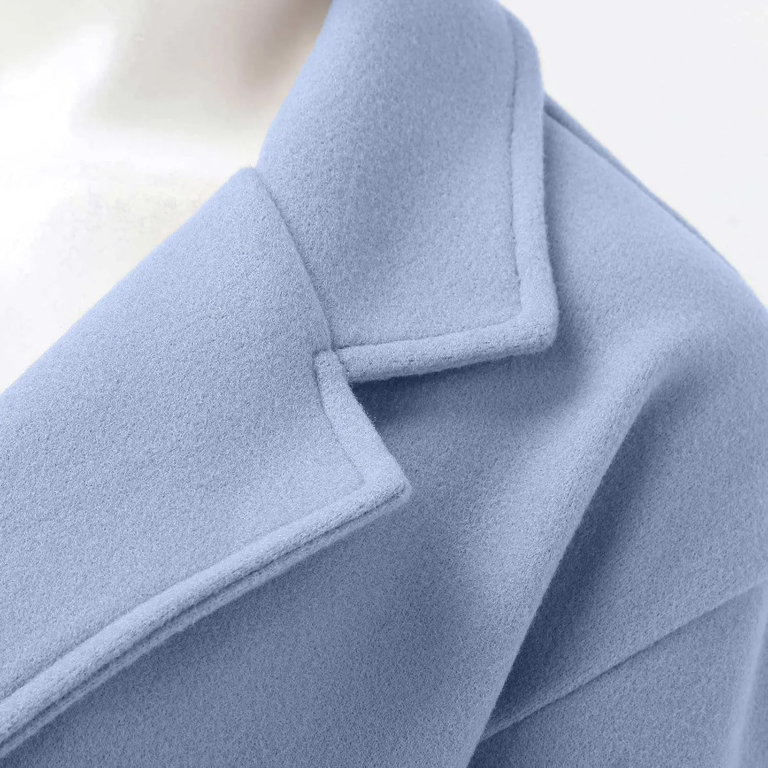 Womens Single Breasted Wool Blend Coat Shawl Collar Overcoat Trench Jackets