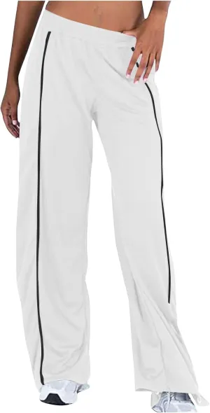 Women's Soft Sweatpants Elastic Stripe Lounge Pants Wide Leg Baggy Sweat Pants High Waisted Track Pants Joggers