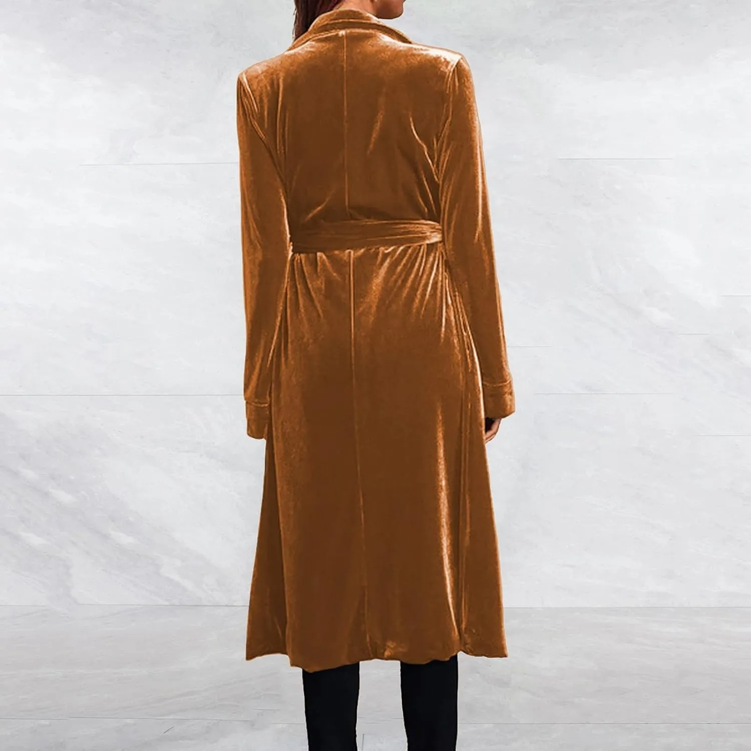 Women's Spring Coat Velvet Loose Elastic Coat Long Outwear Coats Long Casual Coat Business Work Cardigan for Women