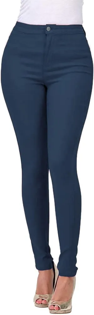 Womens Stretch Jeggings with Pockets Ripped High Waisted Classic Butt Lifting Yoga Leggings Fitted Denim Ankle Jeans