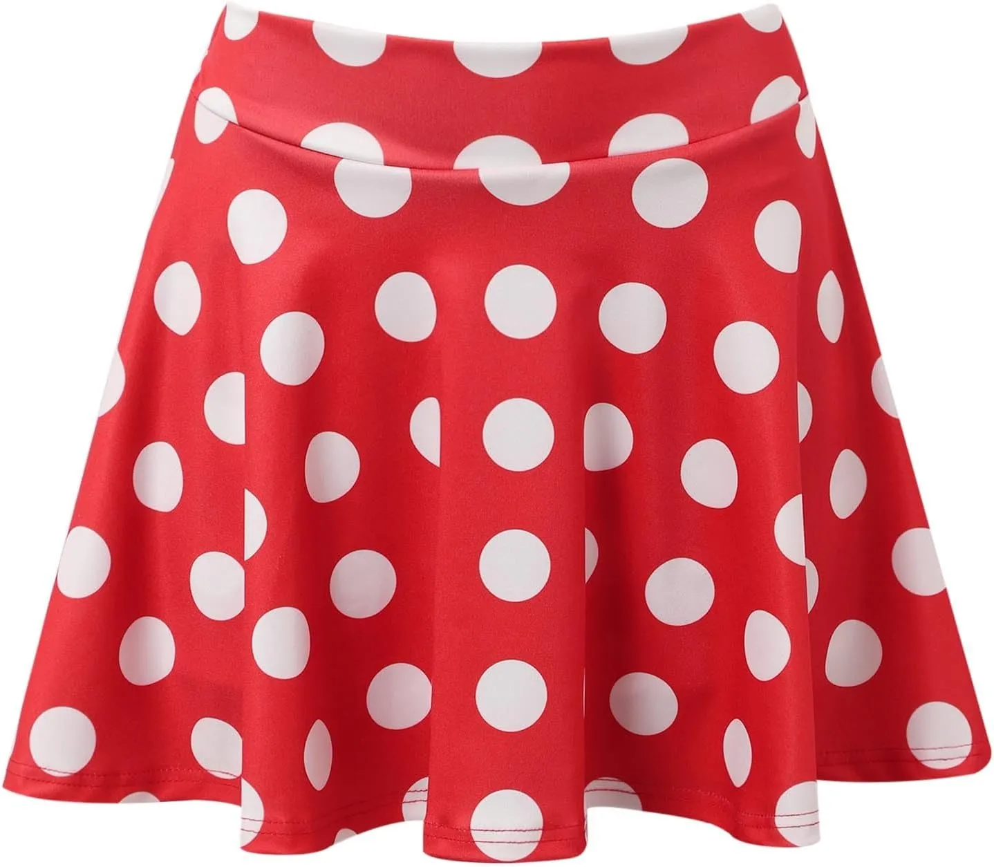 Womens Stretchy Flared A-Line Mini Skater Skirt Elastic Waist Basic Versatile Pleated Casual Fit Everyday Party
