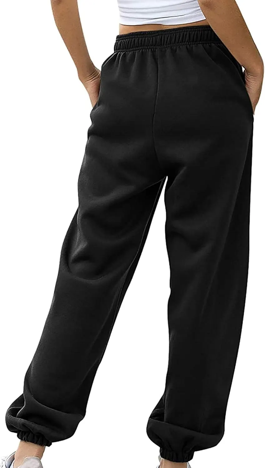 Womens Sweatpants 2024 High Waisted Baggy Sweatpants Joggers Sport Active Workout Jogger Pants with Pocket Trousers