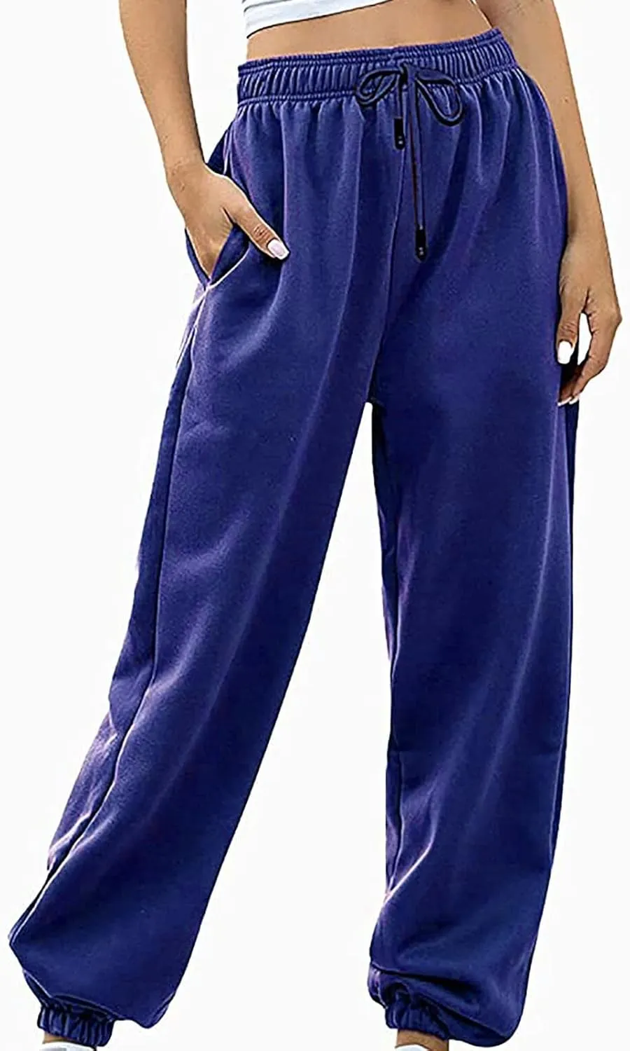 Womens Sweatpants 2024 High Waisted Baggy Sweatpants Joggers Sport Active Workout Jogger Pants with Pocket Trousers