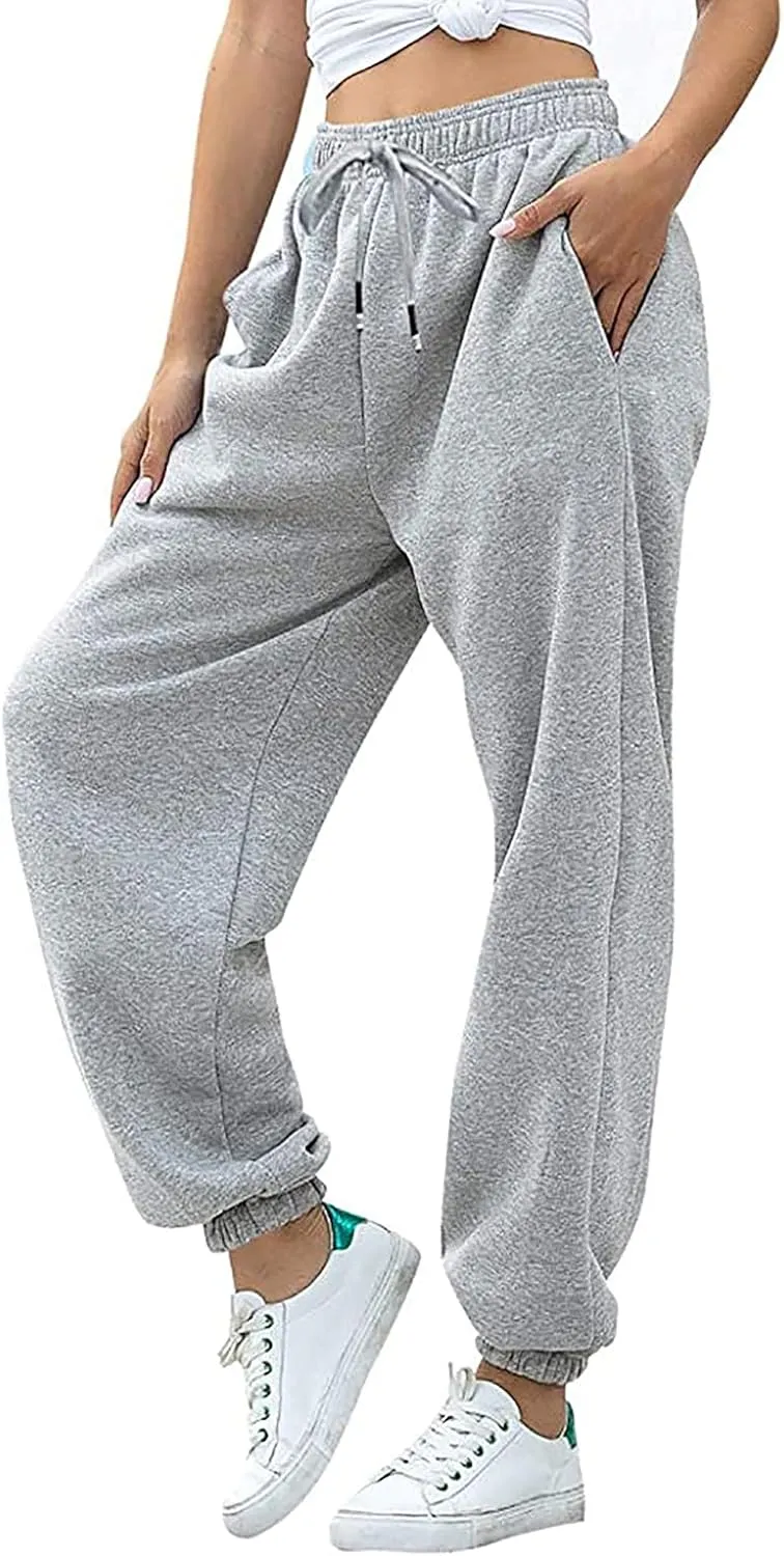 Womens Sweatpants 2024 High Waisted Baggy Sweatpants Joggers Sport Active Workout Jogger Pants with Pocket Trousers