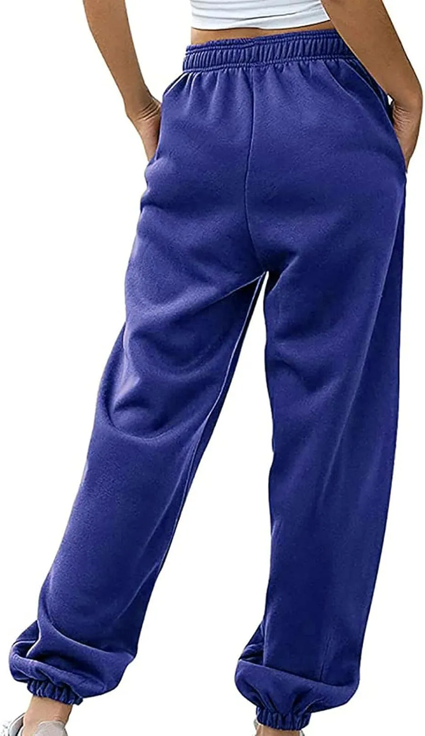 Womens Sweatpants 2024 High Waisted Baggy Sweatpants Joggers Sport Active Workout Jogger Pants with Pocket Trousers