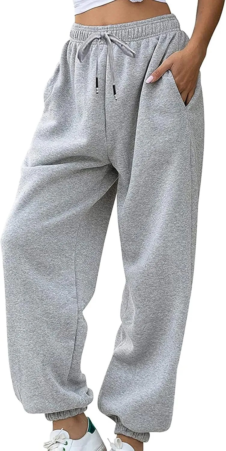 Womens Sweatpants 2024 High Waisted Baggy Sweatpants Joggers Sport Active Workout Jogger Pants with Pocket Trousers