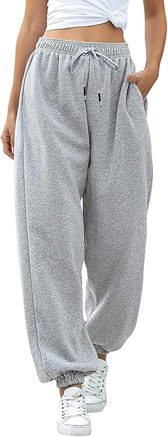 Womens Sweatpants 2024 High Waisted Baggy Sweatpants Joggers Sport Active Workout Jogger Pants with Pocket Trousers