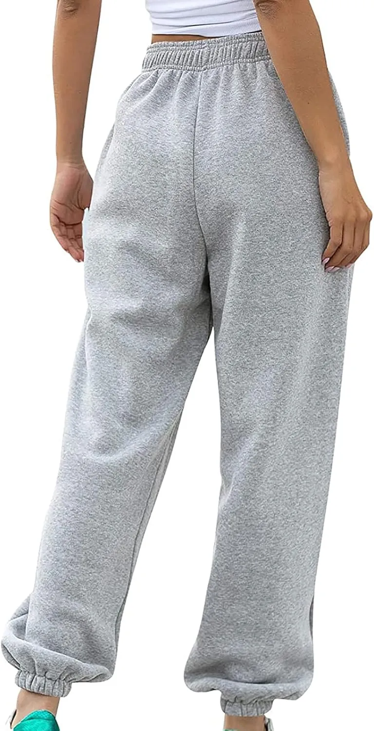 Womens Sweatpants 2024 High Waisted Baggy Sweatpants Joggers Sport Active Workout Jogger Pants with Pocket Trousers