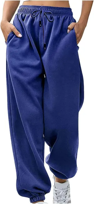 Womens Sweatpants 2024 High Waisted Baggy Sweatpants Joggers Sport Active Workout Jogger Pants with Pocket Trousers