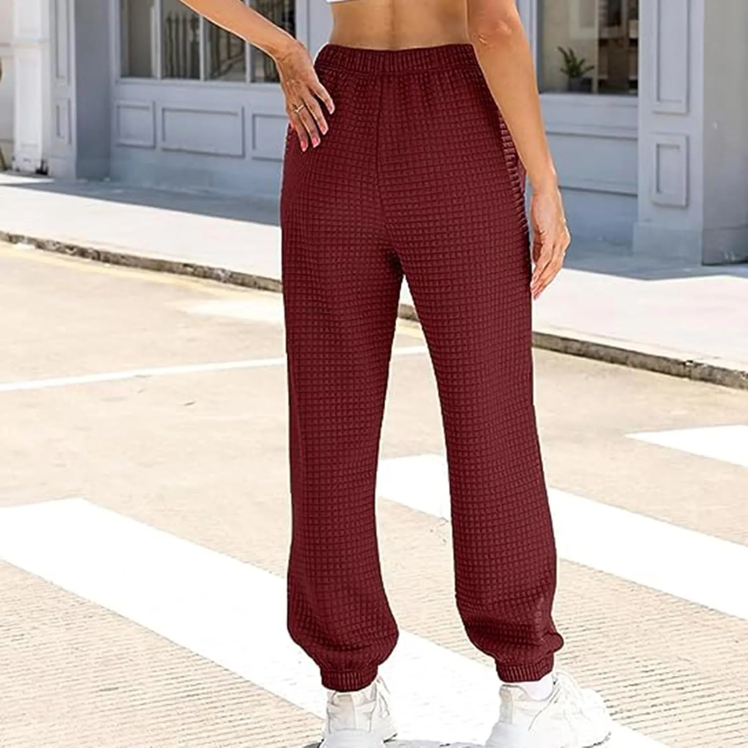 Womens Sweatpants High Waisted Athletic Joggers Drawstring Active Cinch Bottom Joggers Lounge Pants with Pockets