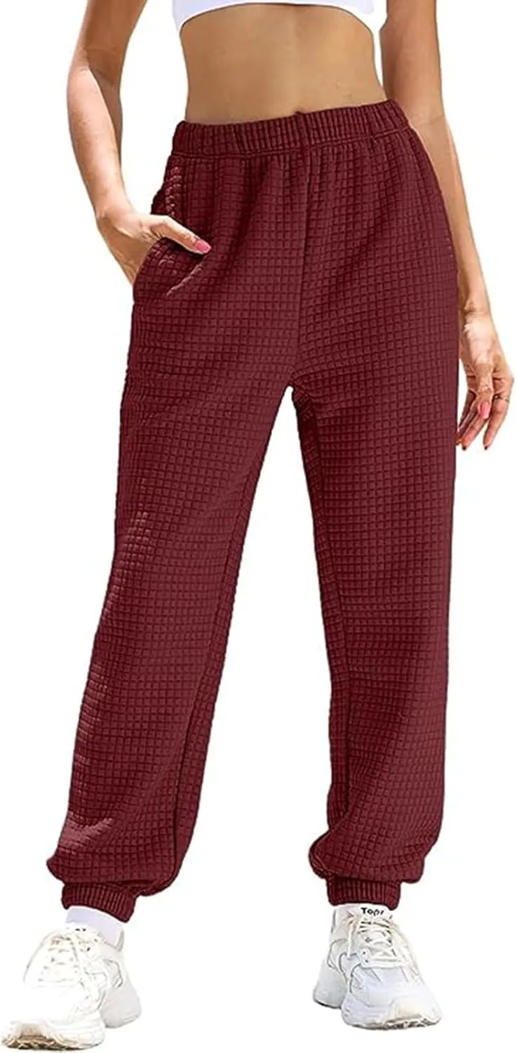 Womens Sweatpants High Waisted Athletic Joggers Drawstring Active Cinch Bottom Joggers Lounge Pants with Pockets