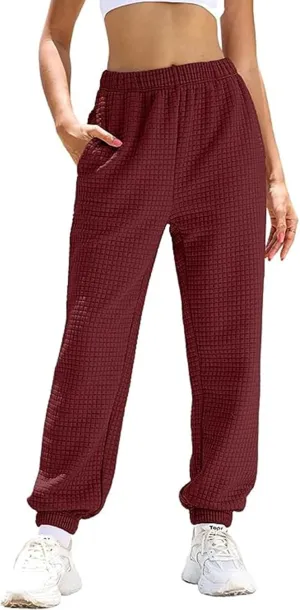 Womens Sweatpants High Waisted Athletic Joggers Drawstring Active Cinch Bottom Joggers Lounge Pants with Pockets