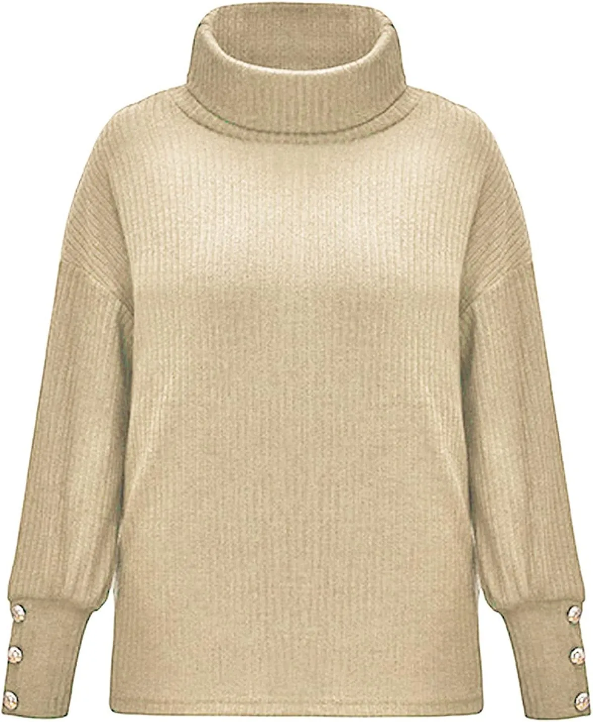 Womens Turtleneck Chunky Pullover Oversized Sweaters Cowl Neck Long Sleeve Winter Slouchy Loose Knit Sweaters Trendy