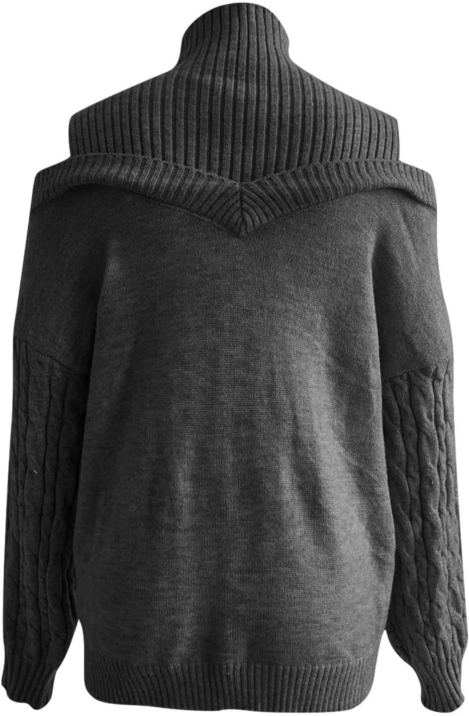 Women's Ugly Sweater Plus Size Fall Winter Casual Trendy Strapless Turtleneck Long Sleeve Sequin Sweater, S-3XL