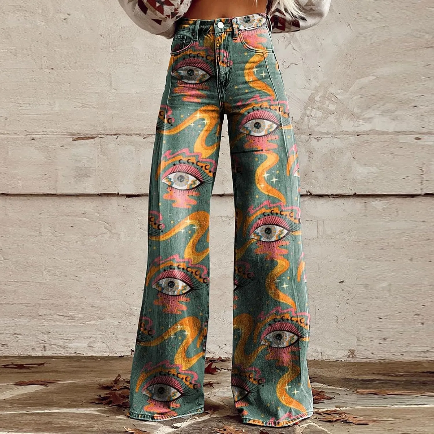 Womens Wide Leg Yoga Pants Size Printed Casual Pants Womens Jogger Sweatpants Women Wide Leg Drawstring