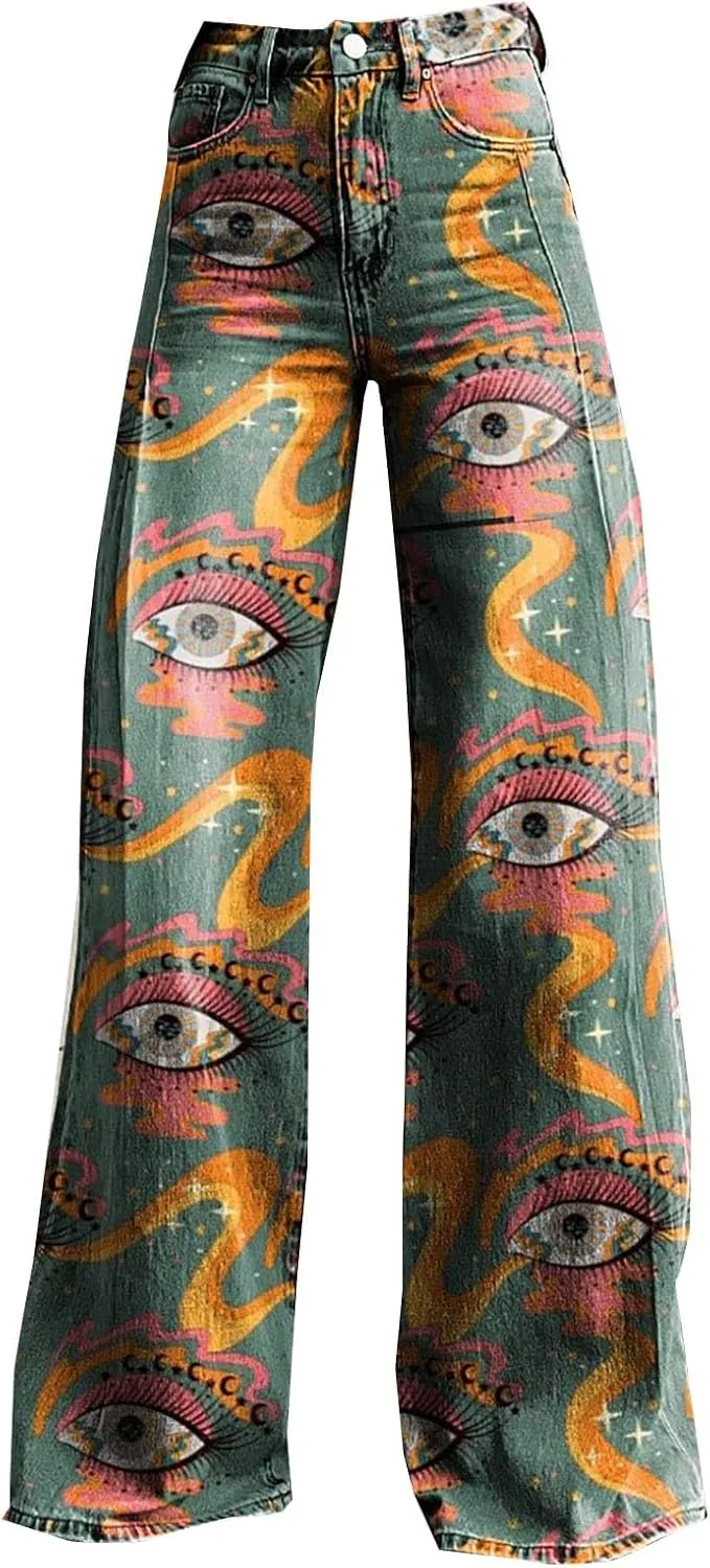 Womens Wide Leg Yoga Pants Size Printed Casual Pants Womens Jogger Sweatpants Women Wide Leg Drawstring