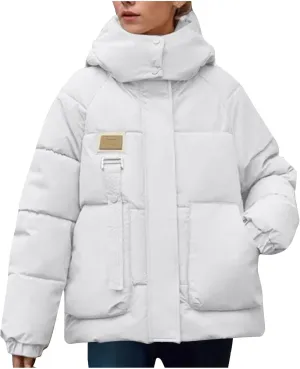 Women's Windproof Warm Winter Puffer Coat Hooded Thicken down Jacket Faux Fur Hood Snow Parka Oversized Puffer Jacket
