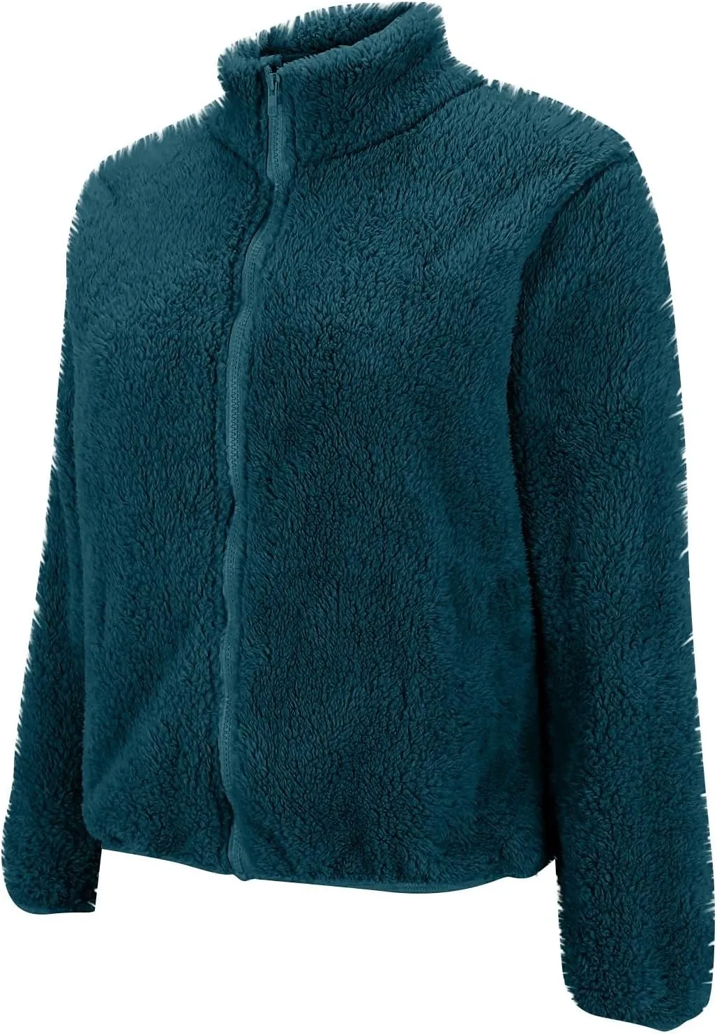 Women's Winter Fleece Sweatshirt Jacket Full Zip Sherpa Fur Hooded Jacket Lightweight Shaggy Teddy Coat Outerwear