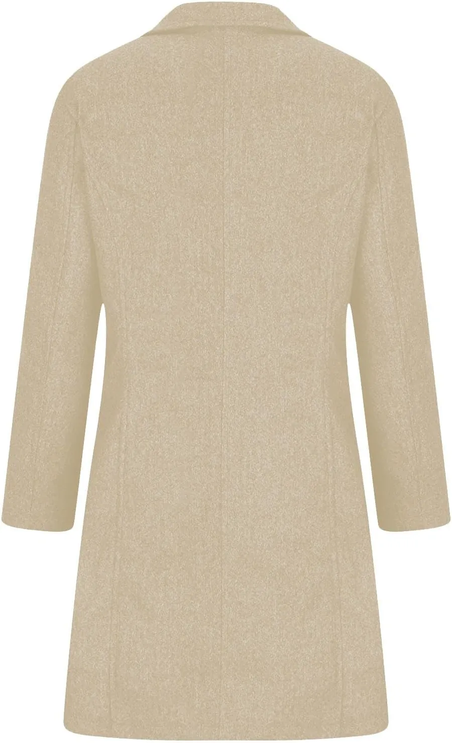 Women's Winter Thicken Wool Blend Lapel Trench Coat Plus Size Fleece Lined Button Down Long Outerwear with Pocket