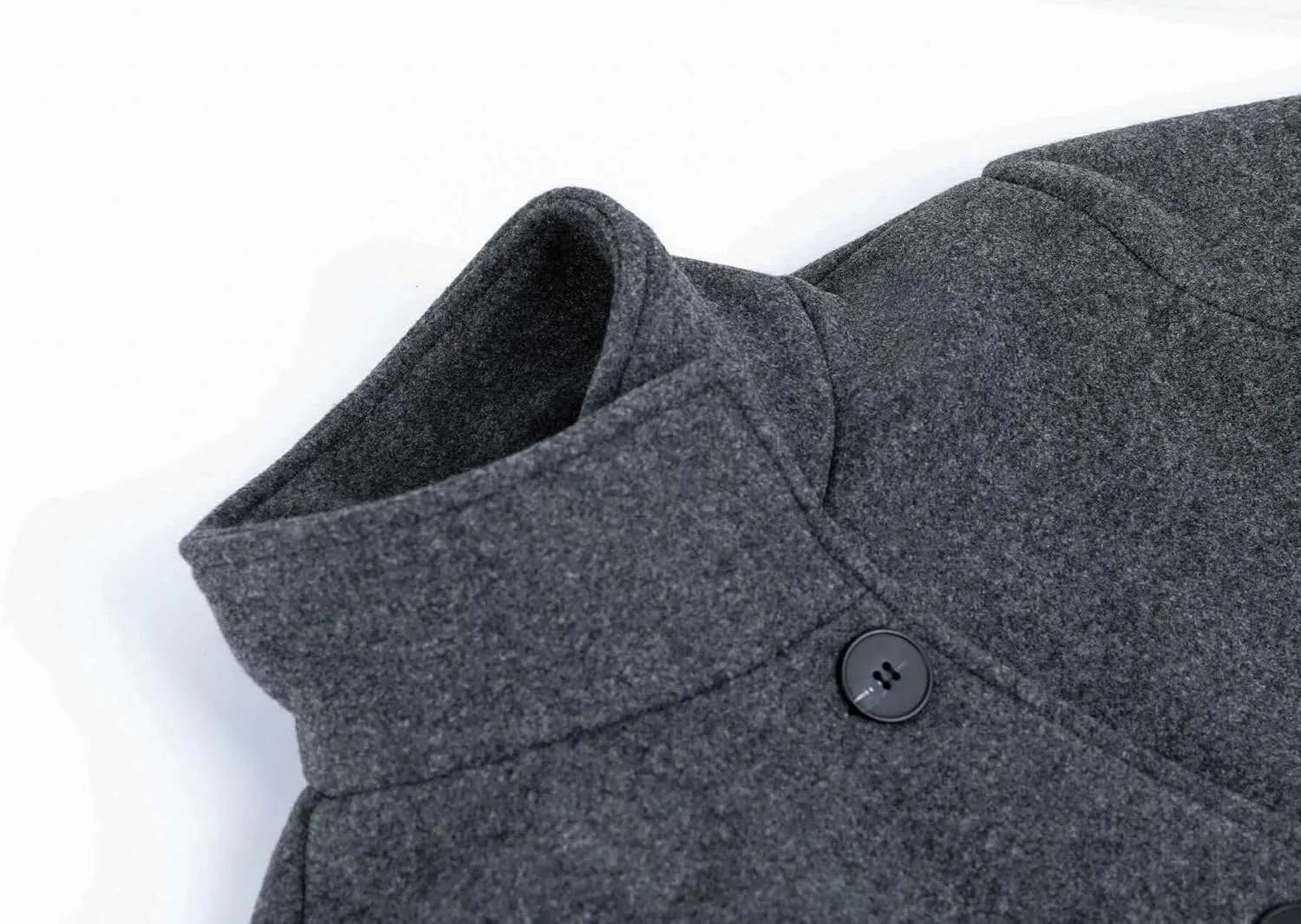Womens Wool Blend Coat Stand Collar Single Breasted Outwear Winter Coat Casual Thicken Peacoat