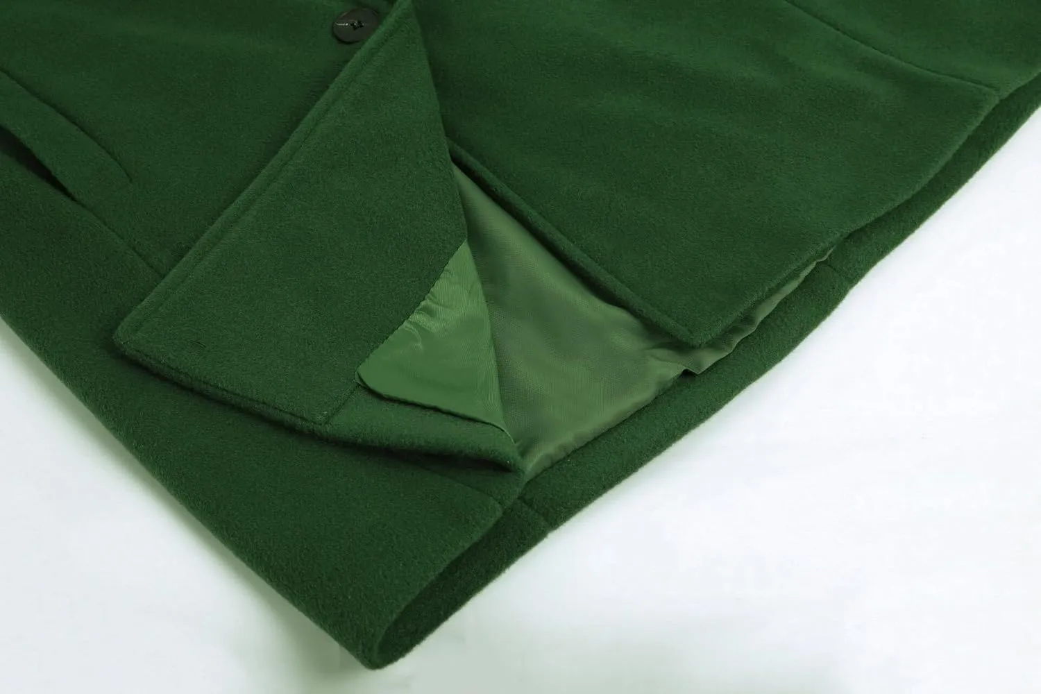 Womens Wool Blend Coat Stand Collar Single Breasted Outwear Winter Coat Casual Thicken Peacoat