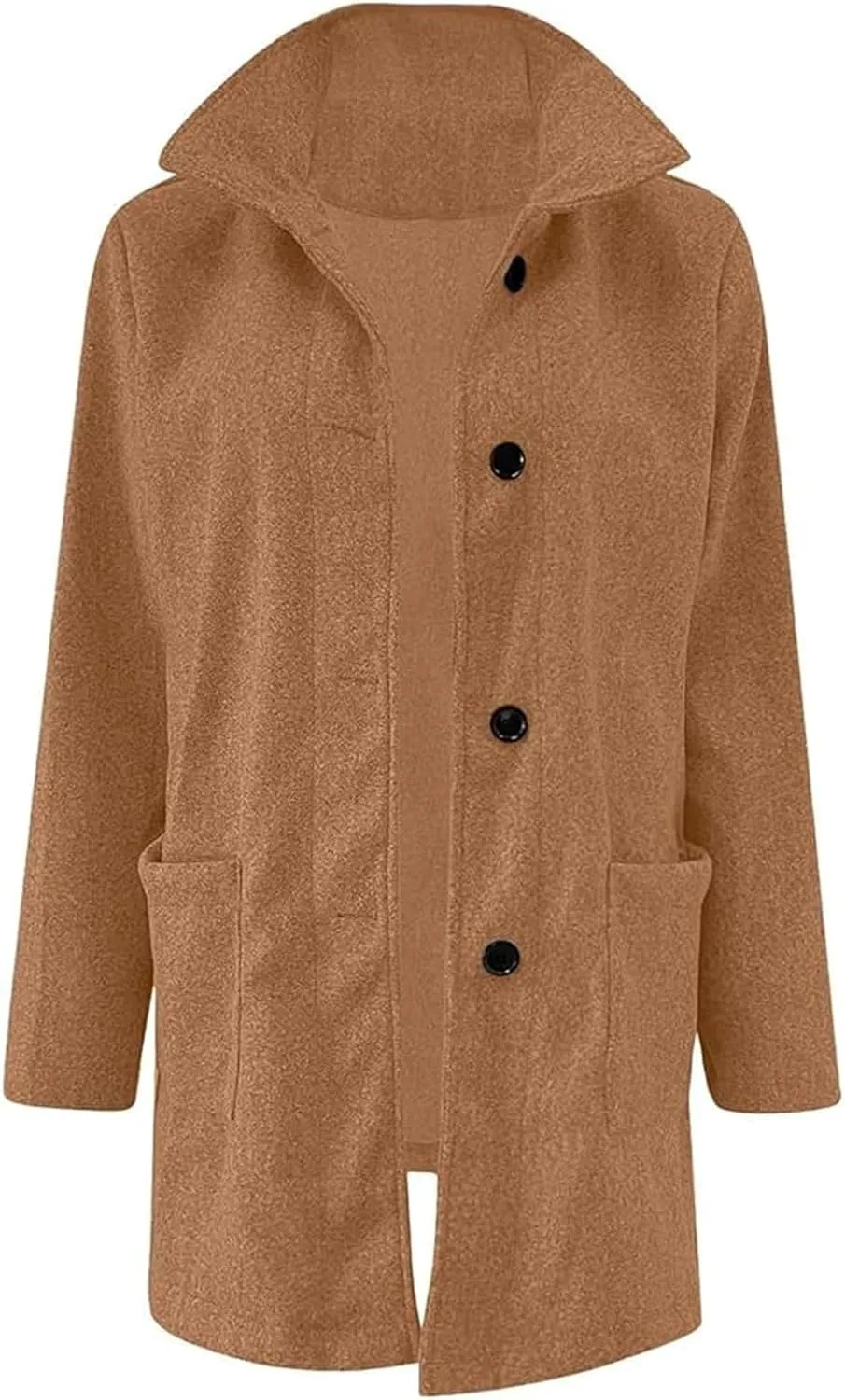 Wool Coats for Women Plus Size Casual Fashion Thicken Stand Collar Single Breasted Winter Jackets with Pockets