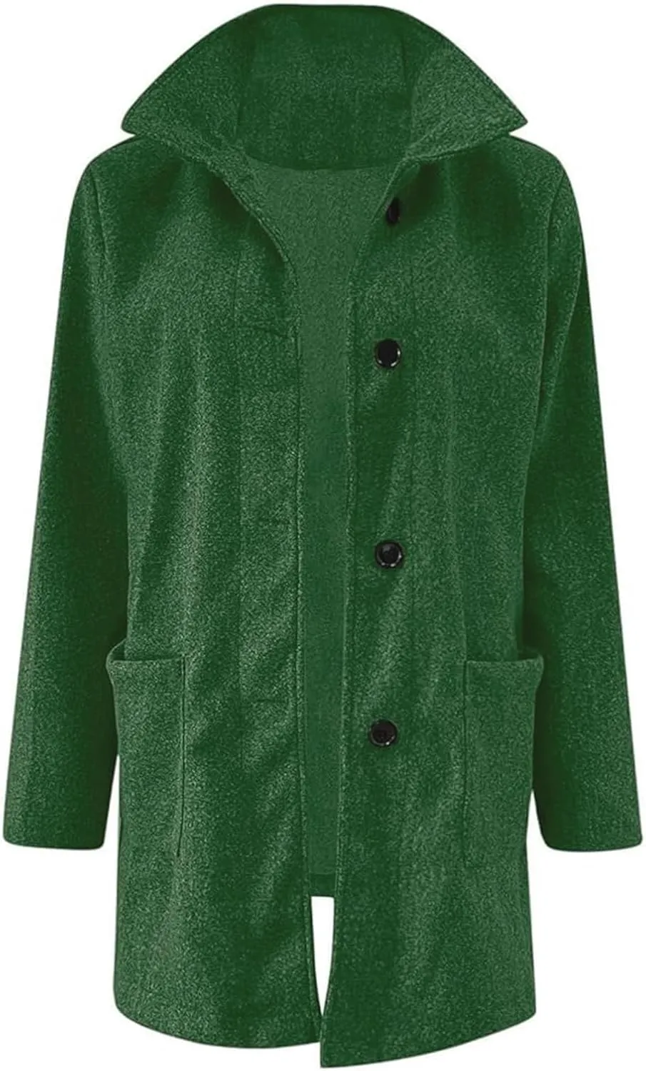 Wool Coats for Women Plus Size Casual Fashion Thicken Stand Collar Single Breasted Winter Jackets with Pockets