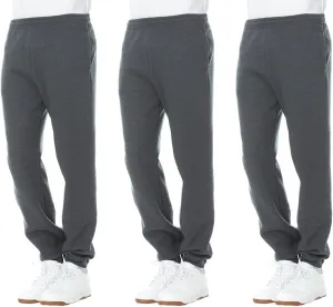 Yacht & Smith 3 Pack of Boys Jogger Bulk Sweatpants, Black Navy Gray, Comfy Lounge Joggers for Kids