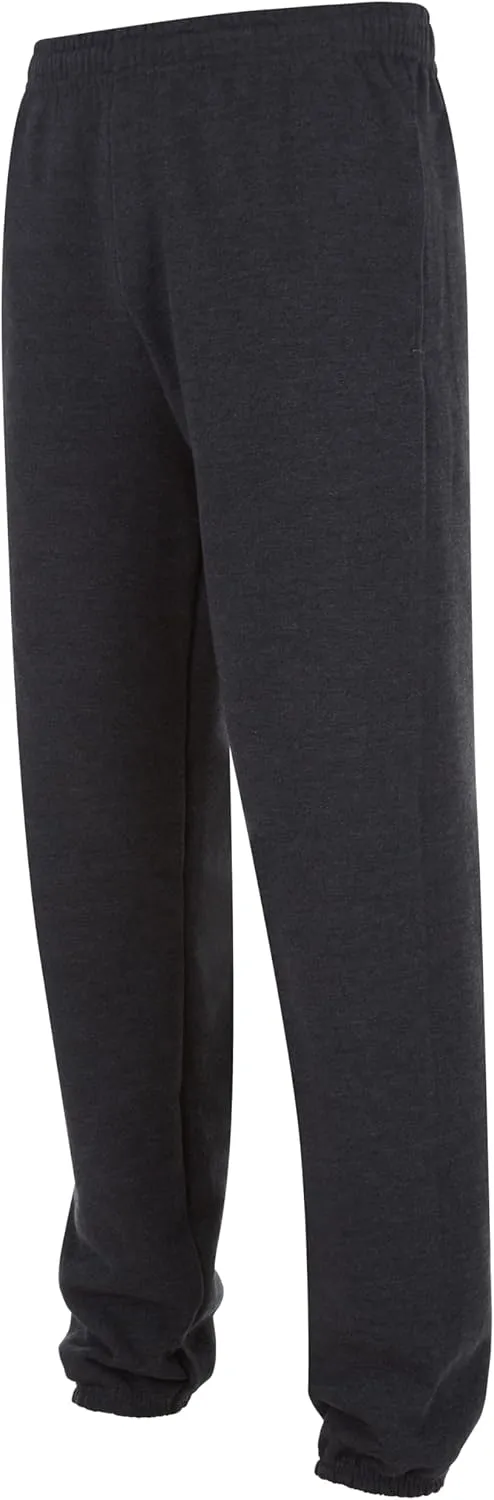 Yacht & Smith 3 Pack of Boys Jogger Bulk Sweatpants, Black Navy Gray, Comfy Lounge Joggers for Kids