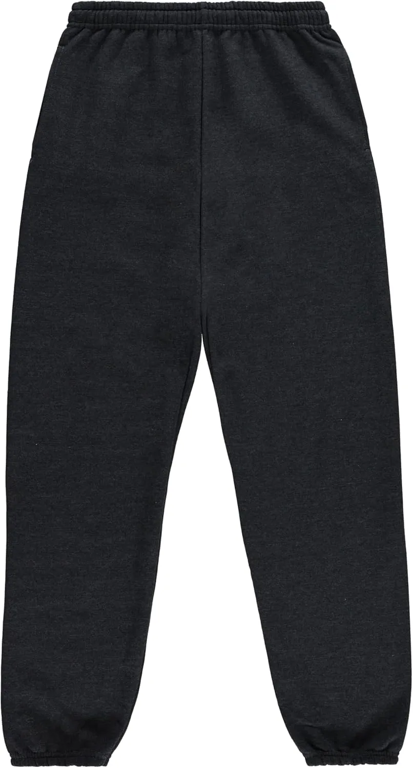Yacht & Smith 3 Pack of Boys Jogger Bulk Sweatpants, Black Navy Gray, Comfy Lounge Joggers for Kids