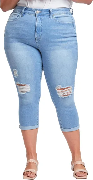 YMI Royalty for Me Women's Plus Size Essential Cuff Capri
