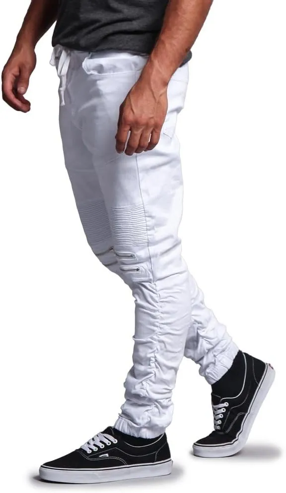 Zipper Knee Biker Twill Jogger Pants