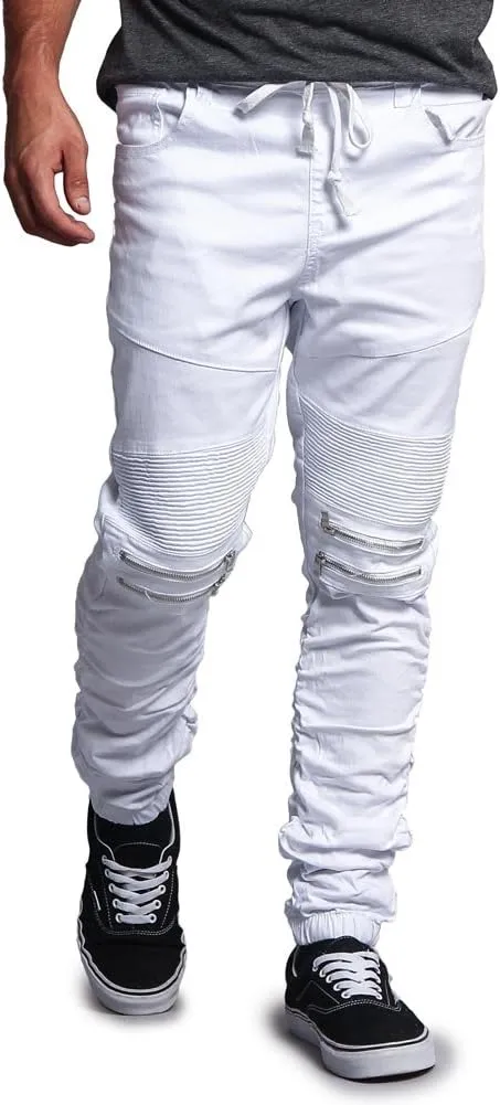 Zipper Knee Biker Twill Jogger Pants